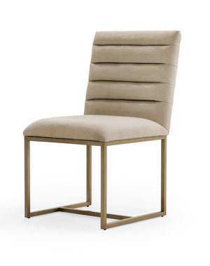 VIG Furniture Modrest Barker - Modern Beige & Brush Gold Dining Chair (Set of 2) VGGMDC-1251A-DC