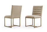 VIG Furniture Modrest Barker - Modern Beige & Brush Gold Dining Chair (Set of 2) VGGMDC-1251A-DC