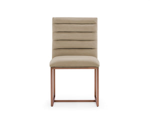 VIG Furniture Modrest Barker - Modern Beige & Brush Gold Dining Chair (Set of 2) VGGMDC-1251A-DC