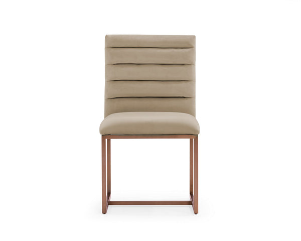 VIG Furniture Modrest Barker - Modern Beige & Brush Gold Dining Chair (Set of 2) VGGMDC-1251A-DC