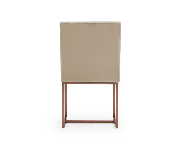 VIG Furniture Modrest Barker - Modern Beige & Brush Gold Dining Chair (Set of 2) VGGMDC-1251A-DC