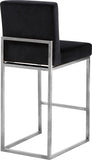 Giselle Velvet / Engineered Wood / Metal / Foam Contemporary Black Velvet Stool - 16" W x 19" D x 37.5" H