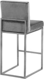 Giselle Velvet / Engineered Wood / Metal / Foam Contemporary Grey Velvet Stool - 16" W x 19" D x 37.5" H