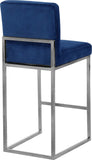 Giselle Velvet / Engineered Wood / Metal / Foam Contemporary Navy Velvet Stool - 16" W x 19" D x 37.5" H