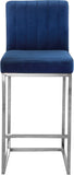 Giselle Velvet / Engineered Wood / Metal / Foam Contemporary Navy Velvet Stool - 16" W x 19" D x 37.5" H