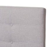 Baxton Studio Valencia Mid-Century Modern Greyish Beige Fabric Full Size Platform Bed