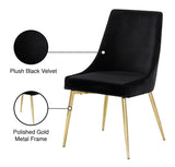 Karina Velvet / Engineered Wood / Metal / Foam Contemporary Black Velvet Dining Chair - 19.5" W x 21.5" D x 33.5" H