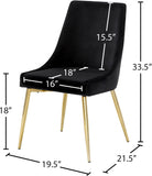 Karina Velvet / Engineered Wood / Metal / Foam Contemporary Black Velvet Dining Chair - 19.5" W x 21.5" D x 33.5" H