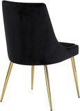 Karina Velvet / Engineered Wood / Metal / Foam Contemporary Black Velvet Dining Chair - 19.5" W x 21.5" D x 33.5" H