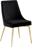 Karina Velvet / Engineered Wood / Metal / Foam Contemporary Black Velvet Dining Chair - 19.5" W x 21.5" D x 33.5" H