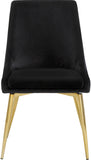 Karina Velvet / Engineered Wood / Metal / Foam Contemporary Black Velvet Dining Chair - 19.5" W x 21.5" D x 33.5" H