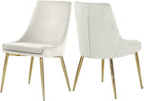 Karina Velvet / Engineered Wood / Metal / Foam Contemporary Cream Velvet Dining Chair - 19.5" W x 21.5" D x 33.5" H