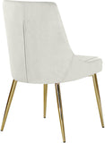 Karina Velvet / Engineered Wood / Metal / Foam Contemporary Cream Velvet Dining Chair - 19.5" W x 21.5" D x 33.5" H