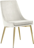 Karina Velvet / Engineered Wood / Metal / Foam Contemporary Cream Velvet Dining Chair - 19.5" W x 21.5" D x 33.5" H