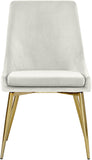 Karina Velvet / Engineered Wood / Metal / Foam Contemporary Cream Velvet Dining Chair - 19.5" W x 21.5" D x 33.5" H