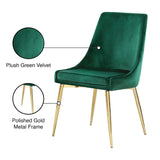 Karina Velvet / Engineered Wood / Metal / Foam Contemporary Green Velvet Dining Chair - 19.5" W x 21.5" D x 33.5" H