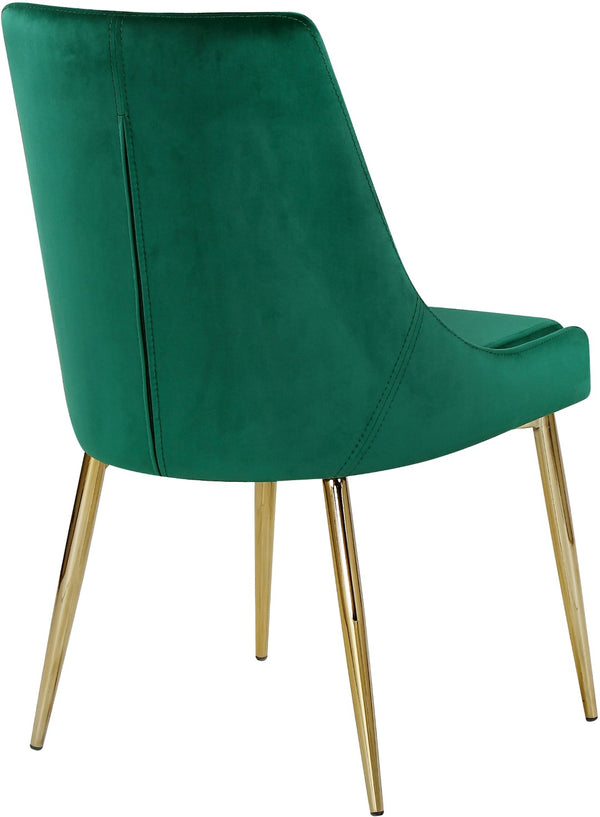 Karina Velvet / Engineered Wood / Metal / Foam Contemporary Green Velvet Dining Chair - 19.5" W x 21.5" D x 33.5" H