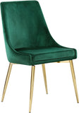 Karina Velvet / Engineered Wood / Metal / Foam Contemporary Green Velvet Dining Chair - 19.5" W x 21.5" D x 33.5" H