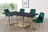 Karina Velvet / Engineered Wood / Metal / Foam Contemporary Green Velvet Dining Chair - 19.5" W x 21.5" D x 33.5" H