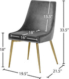 Karina Velvet / Engineered Wood / Metal / Foam Contemporary Grey Velvet Dining Chair - 19.5" W x 21.5" D x 33.5" H