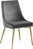 Karina Velvet / Engineered Wood / Metal / Foam Contemporary Grey Velvet Dining Chair - 19.5" W x 21.5" D x 33.5" H