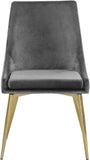 Karina Velvet / Engineered Wood / Metal / Foam Contemporary Grey Velvet Dining Chair - 19.5" W x 21.5" D x 33.5" H