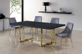 Karina Velvet / Engineered Wood / Metal / Foam Contemporary Grey Velvet Dining Chair - 19.5" W x 21.5" D x 33.5" H