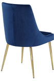 Karina Velvet / Engineered Wood / Metal / Foam Contemporary Navy Velvet Dining Chair - 19.5" W x 21.5" D x 33.5" H