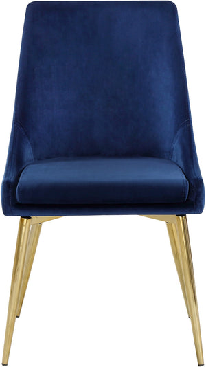 Karina Velvet / Engineered Wood / Metal / Foam Contemporary Navy Velvet Dining Chair - 19.5" W x 21.5" D x 33.5" H