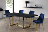 Karina Velvet / Engineered Wood / Metal / Foam Contemporary Navy Velvet Dining Chair - 19.5" W x 21.5" D x 33.5" H