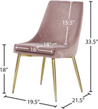 Karina Velvet / Engineered Wood / Metal / Foam Contemporary Pink Velvet Dining Chair - 19.5" W x 21.5" D x 33.5" H