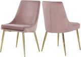 Karina Velvet / Engineered Wood / Metal / Foam Contemporary Pink Velvet Dining Chair - 19.5" W x 21.5" D x 33.5" H