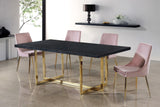 Karina Velvet / Engineered Wood / Metal / Foam Contemporary Pink Velvet Dining Chair - 19.5" W x 21.5" D x 33.5" H