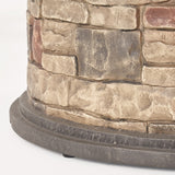 Chesney Outdoor 32" Round Light Weight Concrete Fire Pit - 40,000 BTU, Mixed Brown Noble House