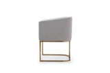 VIG Furniture Modrest Yukon - Modern Light Grey Fabric & Antique Brass Dining Chair VGVCB8362-MGRYX-DC