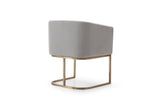 VIG Furniture Modrest Yukon - Modern Light Grey Fabric & Antique Brass Dining Chair VGVCB8362-MGRYX-DC