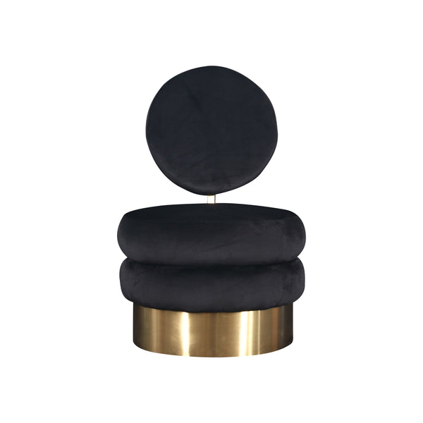 VIG Furniture Modrest Fleming - Modern Black Velvet & Gold Accent Chair VGMFOC-2199-BLK-CH