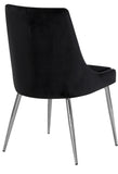 Karina Velvet / Engineered Wood / Metal / Foam Contemporary Black Velvet Dining Chair - 19.5" W x 21.5" D x 33.5" H