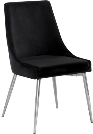 Karina Velvet / Engineered Wood / Metal / Foam Contemporary Black Velvet Dining Chair - 19.5" W x 21.5" D x 33.5" H