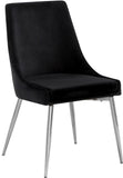 Karina Velvet / Engineered Wood / Metal / Foam Contemporary Black Velvet Dining Chair - 19.5" W x 21.5" D x 33.5" H