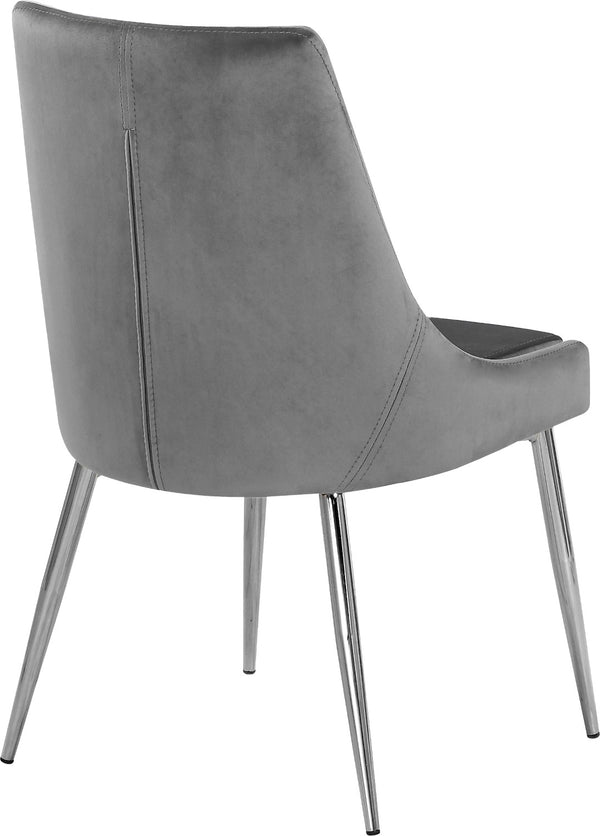 Karina Velvet / Engineered Wood / Metal / Foam Contemporary Grey Velvet Dining Chair - 19.5" W x 21.5" D x 33.5" H