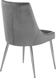 Karina Velvet / Engineered Wood / Metal / Foam Contemporary Grey Velvet Dining Chair - 19.5" W x 21.5" D x 33.5" H