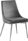 Karina Velvet / Engineered Wood / Metal / Foam Contemporary Grey Velvet Dining Chair - 19.5" W x 21.5" D x 33.5" H