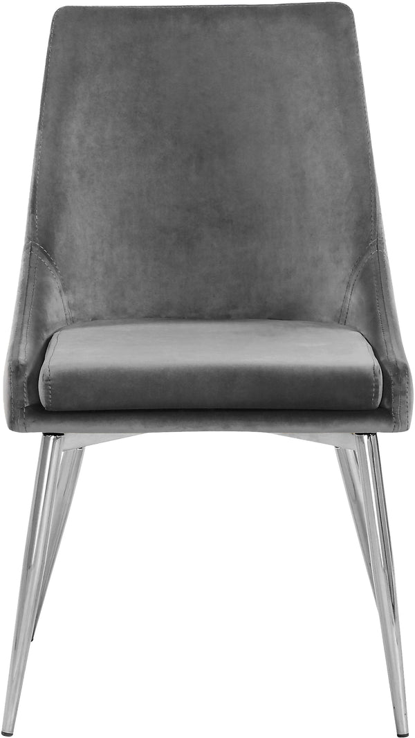 Karina Velvet / Engineered Wood / Metal / Foam Contemporary Grey Velvet Dining Chair - 19.5" W x 21.5" D x 33.5" H