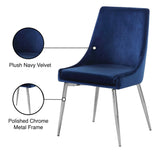 Karina Velvet / Engineered Wood / Metal / Foam Contemporary Navy Velvet Dining Chair - 19.5" W x 21.5" D x 33.5" H