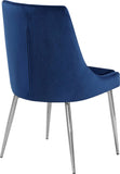 Karina Velvet / Engineered Wood / Metal / Foam Contemporary Navy Velvet Dining Chair - 19.5" W x 21.5" D x 33.5" H