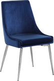 Karina Velvet / Engineered Wood / Metal / Foam Contemporary Navy Velvet Dining Chair - 19.5" W x 21.5" D x 33.5" H