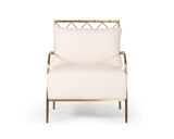 VIG Furniture Divani Casa Ignacio - Glam White Velvet & Gold Accent Chair VGMFOC-2211-WHT-CH
