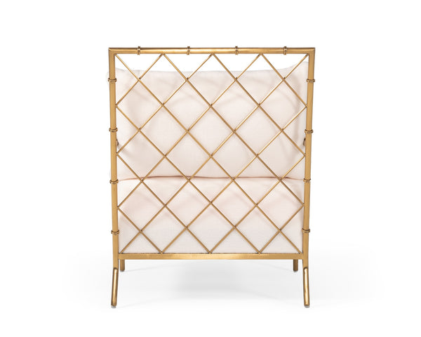 VIG Furniture Divani Casa Ignacio - Glam White Velvet & Gold Accent Chair VGMFOC-2211-WHT-CH