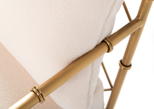 VIG Furniture Divani Casa Ignacio - Glam White Velvet & Gold Accent Chair VGMFOC-2211-WHT-CH